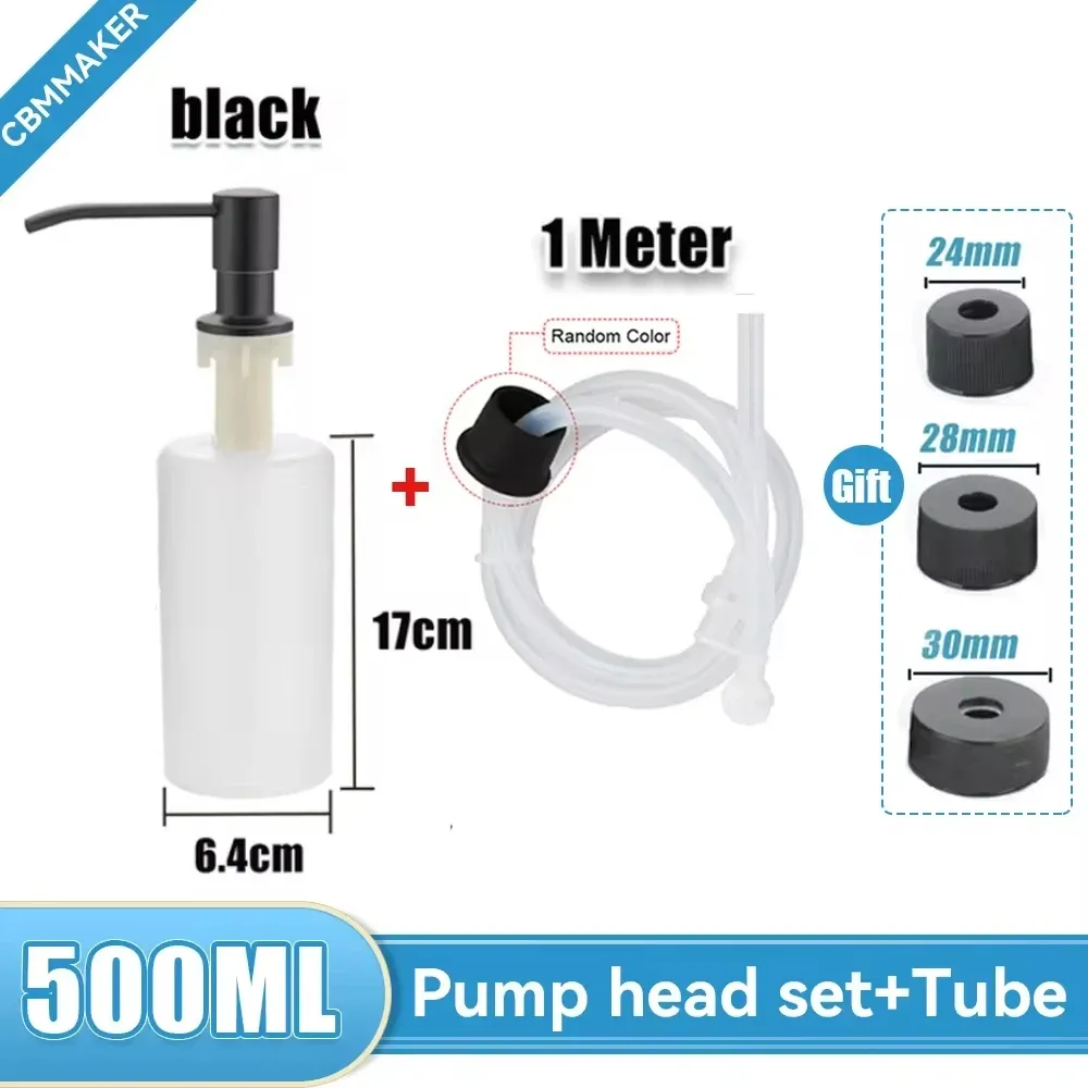 Distributeur de savon liquide en acier inoxydable de 500 ml pour évier de cuisine, à pompe et à montage sur évier 11