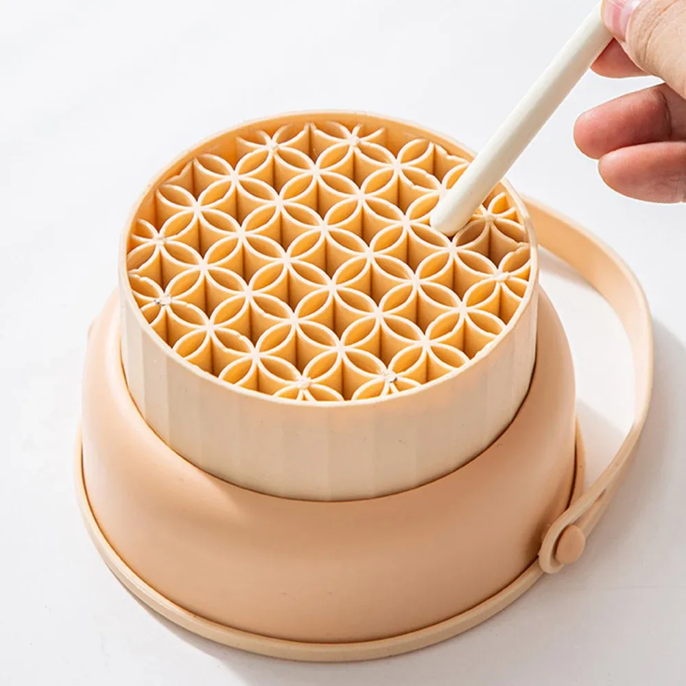 Ensemble de rangement en silicone pour pinceaux de maquillage, bol à poudre, éponge de maquillage, étagère de séchage, outils de beauté 4