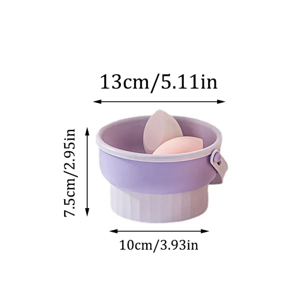 Ensemble de rangement en silicone pour pinceaux de maquillage, bol à poudre, éponge de maquillage, étagère de séchage, outils de beauté 5