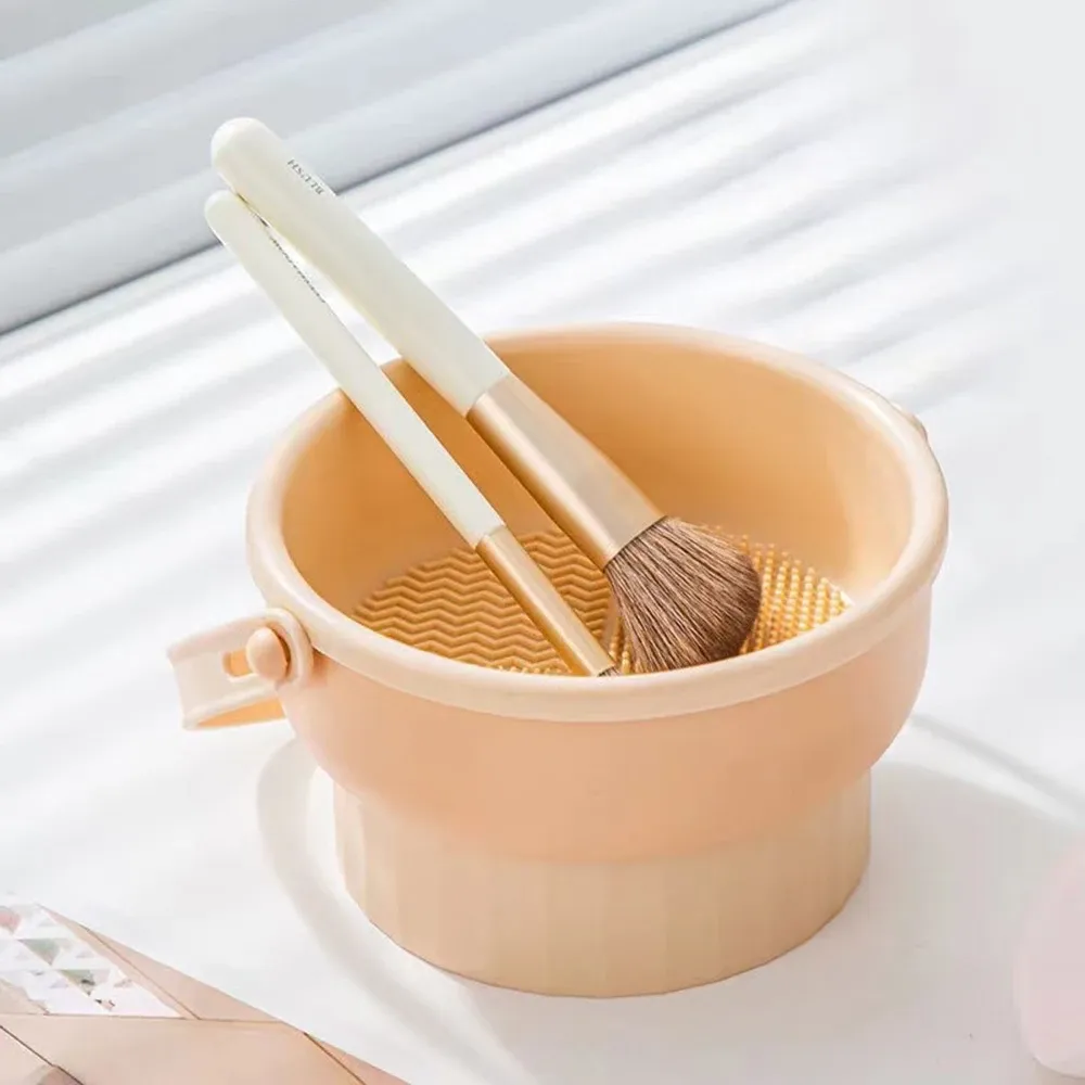 Ensemble de rangement en silicone pour pinceaux de maquillage, bol à poudre, éponge de maquillage, étagère de séchage, outils de beauté 6