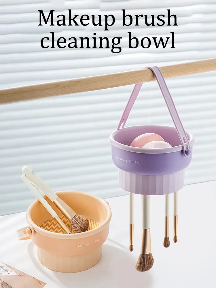 Ensemble de rangement en silicone pour pinceaux de maquillage