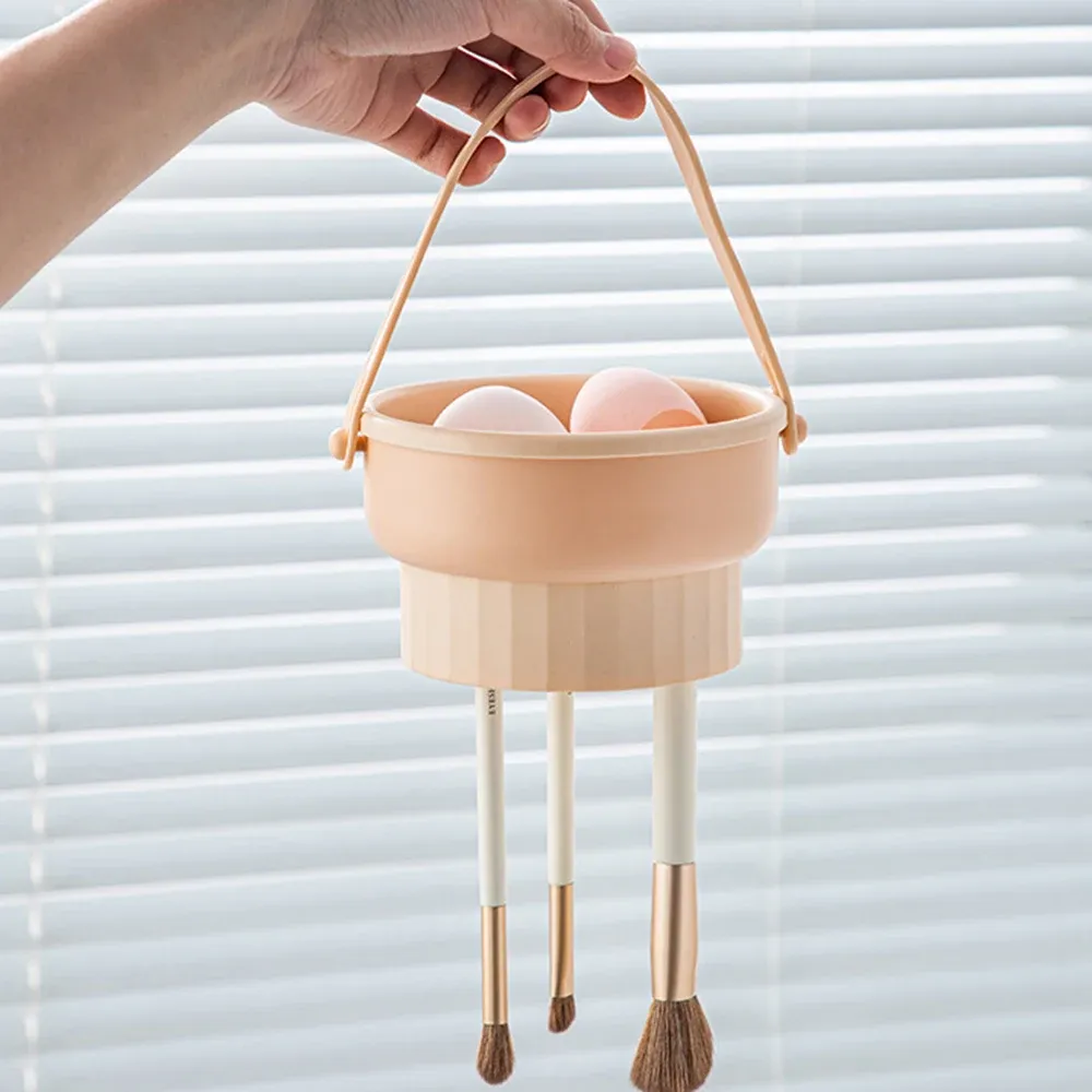 Ensemble de rangement en silicone pour pinceaux de maquillage, bol à poudre, éponge de maquillage, étagère de séchage, outils de beauté 9