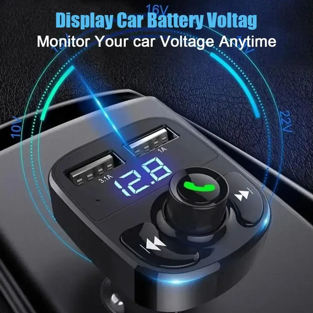 Transmetteur FM Bluetooth pour voiture, vue de face