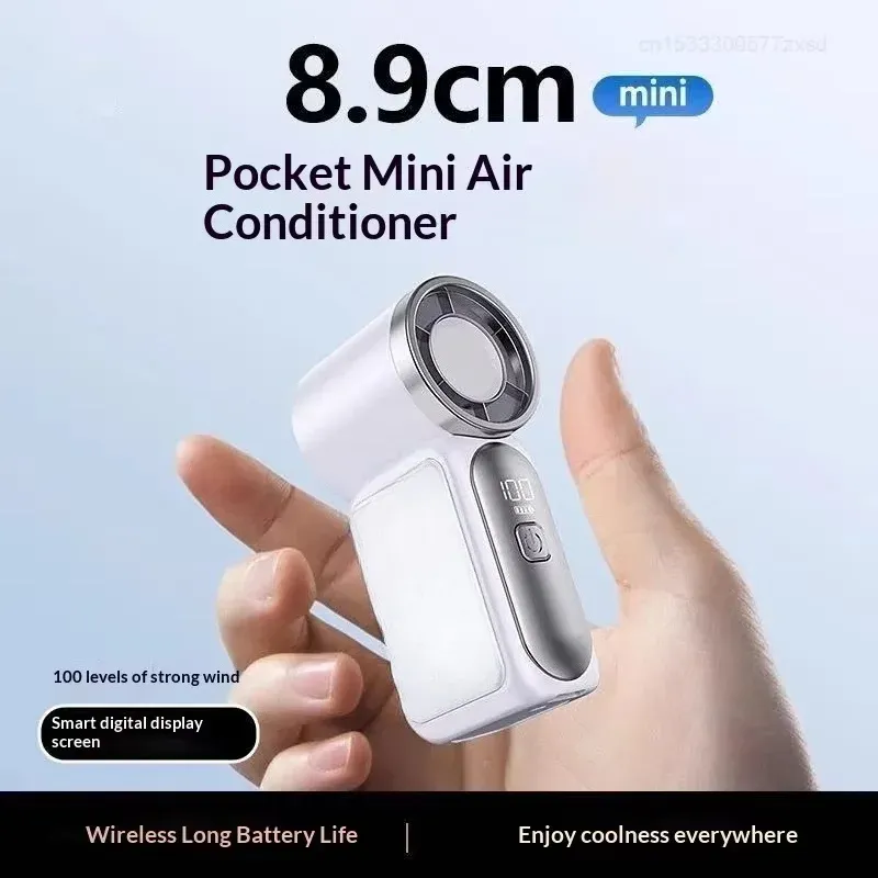 Ventilateur portable de poche léger avec affichage numérique, idéal pour les voyages et le camping 3