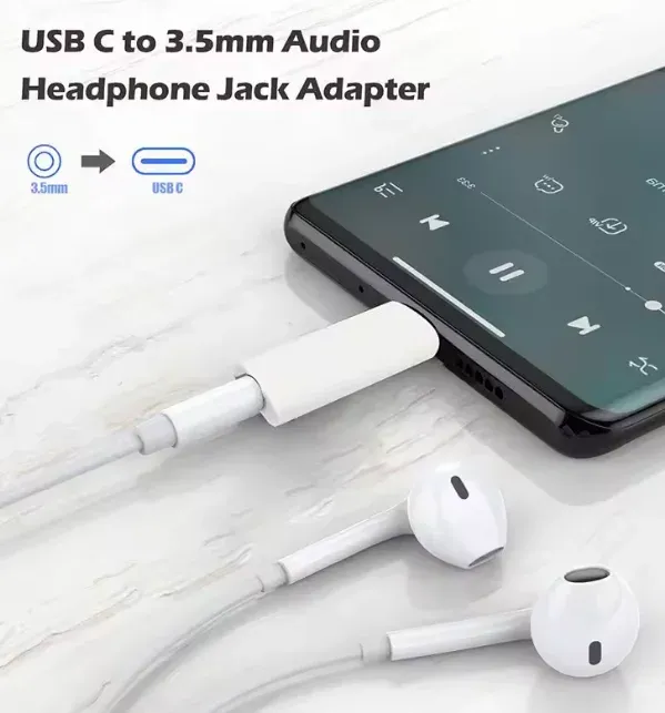 Adaptateur audio USB-C vers Jack 3,5 mm pour écouteurs, compatible iPhone 15, Samsung, Xiaomi et Huawei 3