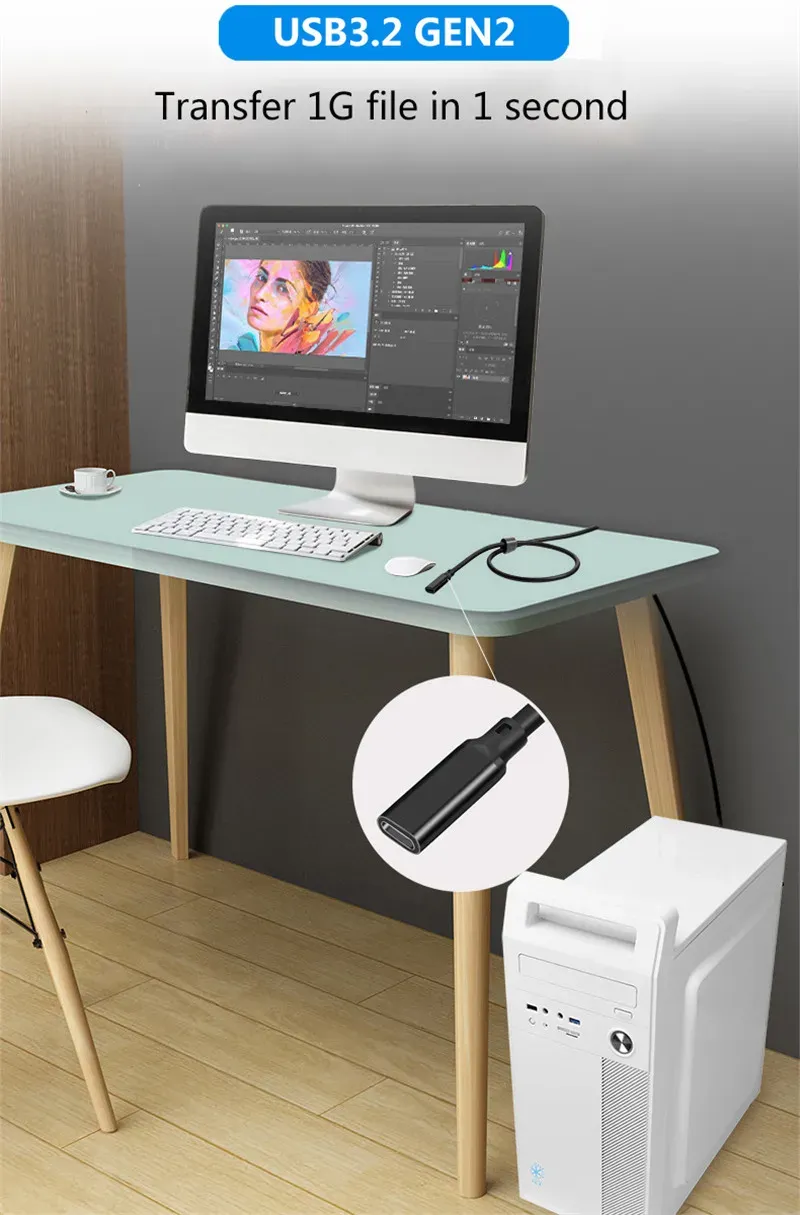 Câble d'extension USB-C en situation