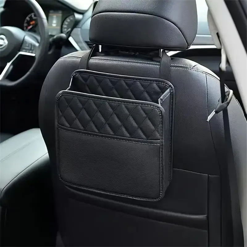Sac de rangement en similicuir PU pour siège auto, compatible avec tous les modèles de véhicules 3