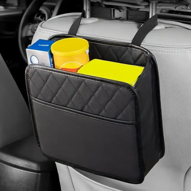 Sac de rangement en similicuir PU pour siège auto, compatible avec tous les modèles de véhicules 4