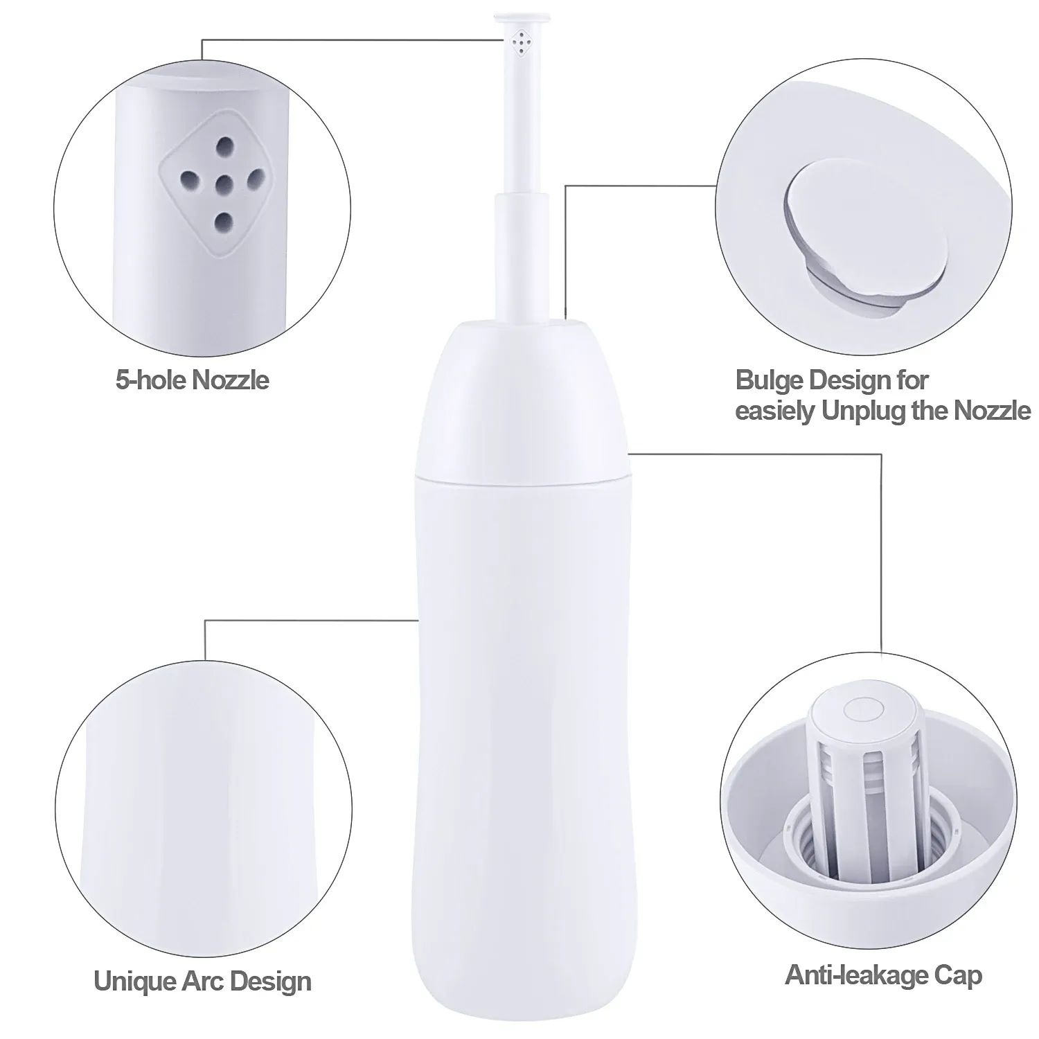 Bidet portable de voyage 400 ml avec buse rétractable et pochette 2