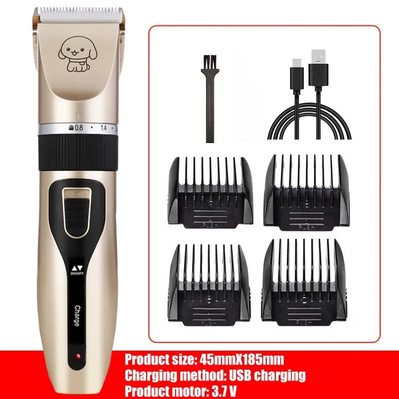 Tondeuse professionnelle sans fil rechargeable pour animaux de compagnie (chiens, chats, lapins) – Kit de toilettage complet 7