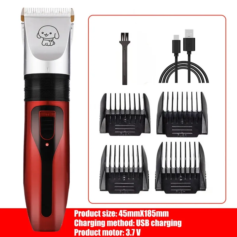 Tondeuse professionnelle sans fil rechargeable pour animaux de compagnie (chiens, chats, lapins) – Kit de toilettage complet 8