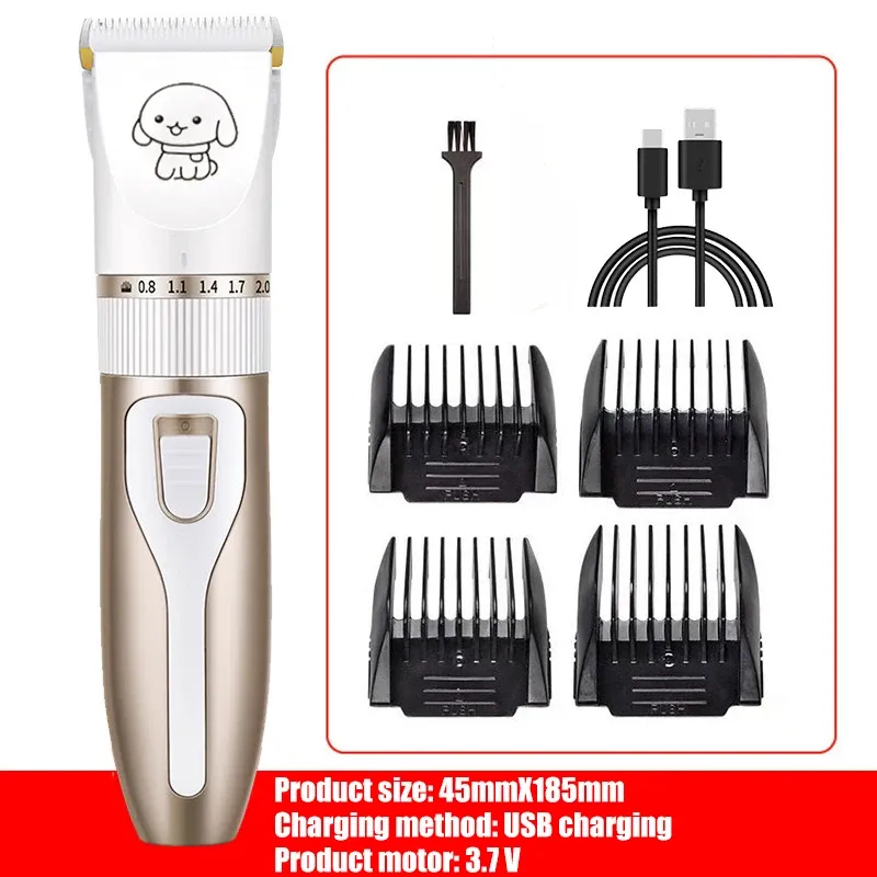 Tondeuse professionnelle sans fil rechargeable pour animaux de compagnie (chiens, chats, lapins) – Kit de toilettage complet 9