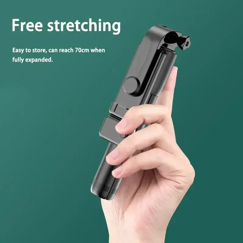 Trépied télescopique de voyage pour perche à selfie, support de téléphone portable [700 mm], trépied extensible pour téléphone avec télécommande Bluetooth 2