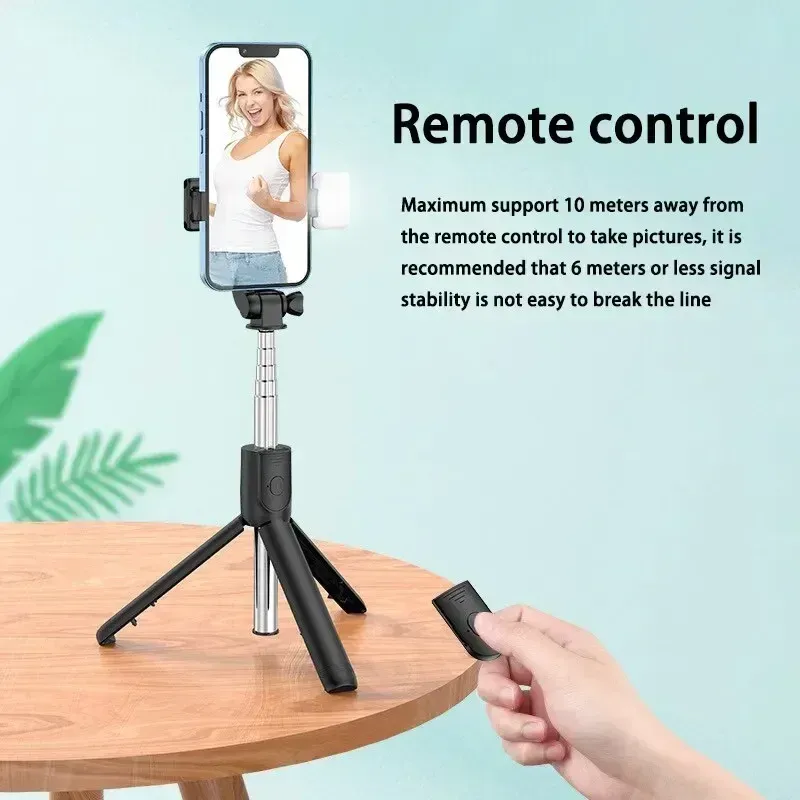 Trépied télescopique de voyage pour perche à selfie, support de téléphone portable [700 mm], trépied extensible pour téléphone avec télécommande Bluetooth 6