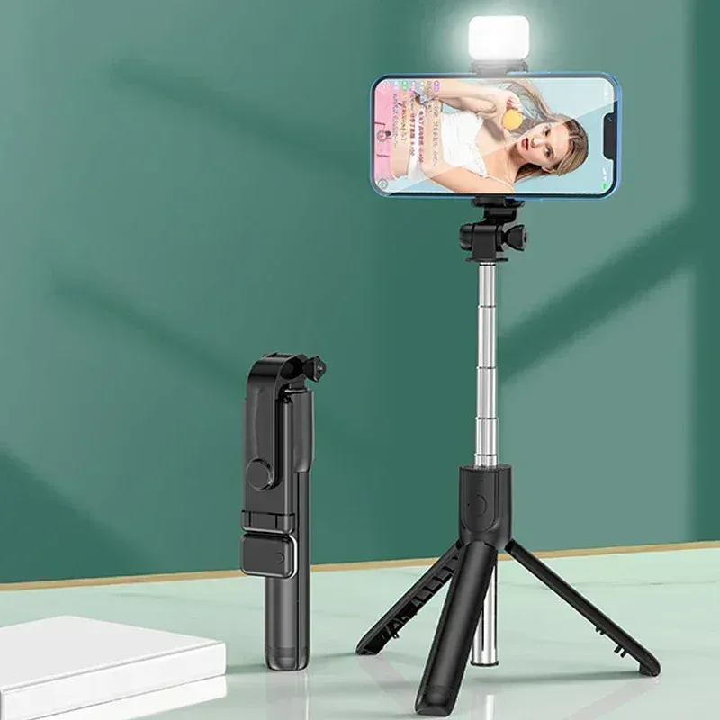 Trépied télescopique de voyage pour perche à selfie, support de téléphone portable [700 mm], trépied extensible pour téléphone avec télécommande Bluetooth 9