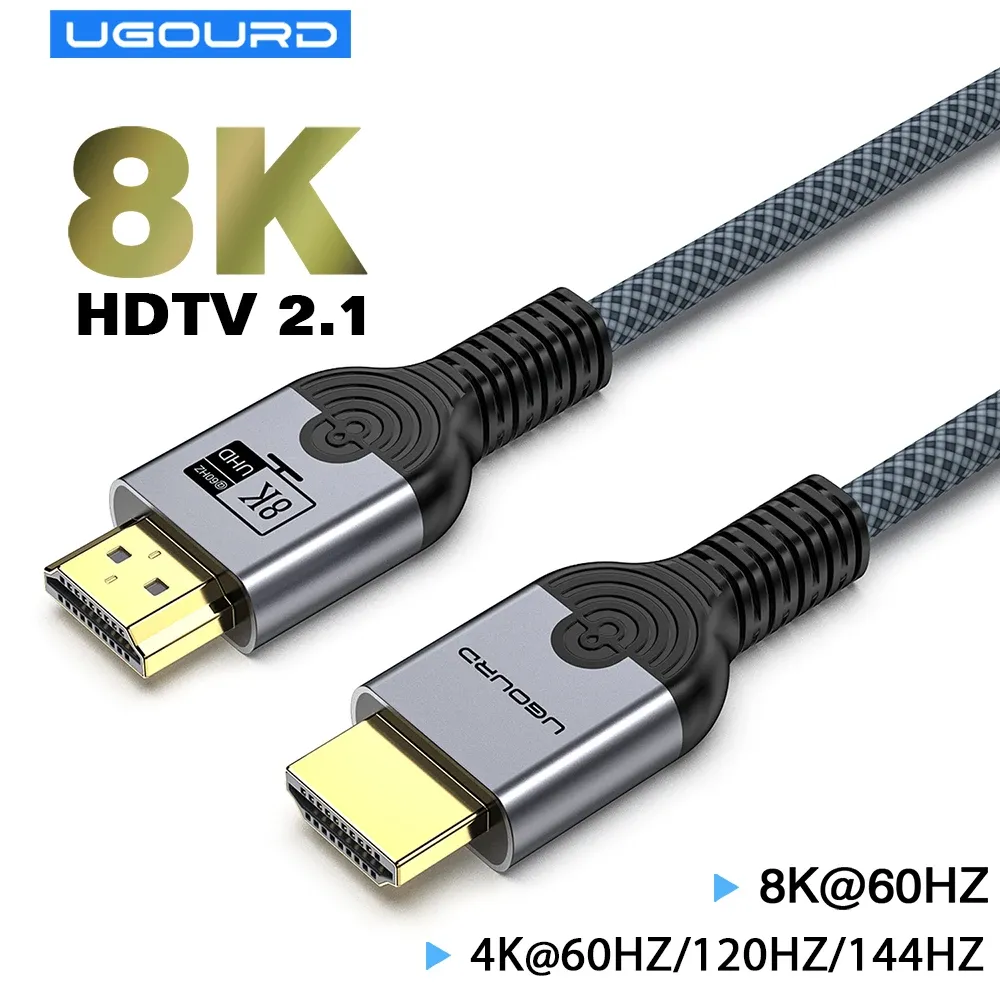 Câble HDMI 2.1 8K haute vitesse 48 Gbps, compatible HDR, 8K/60 Hz et 4K/120 Hz, pour téléviseur HDTV, 3 m ou 5 m