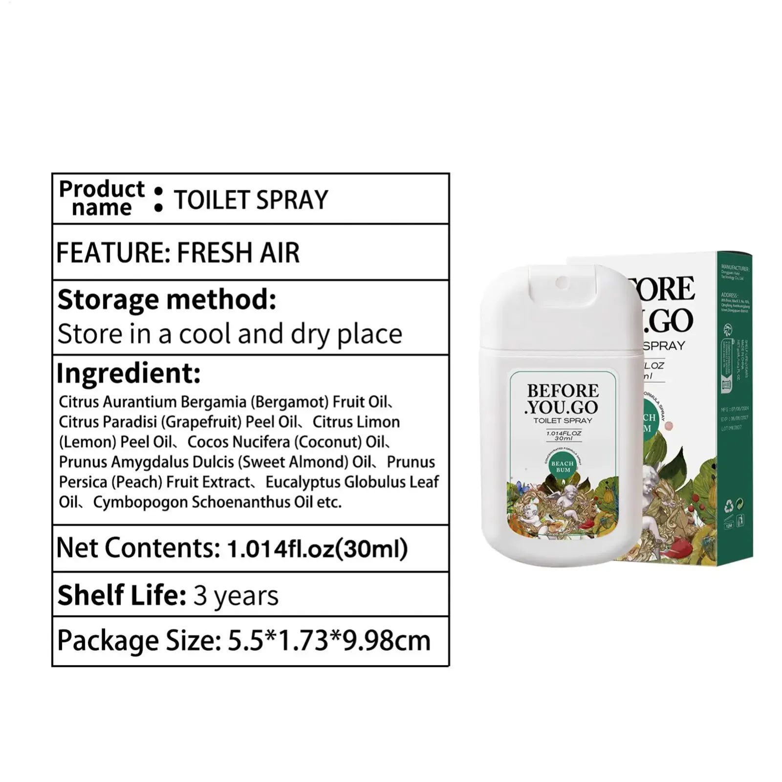 Spray désodorisant pour toilettes