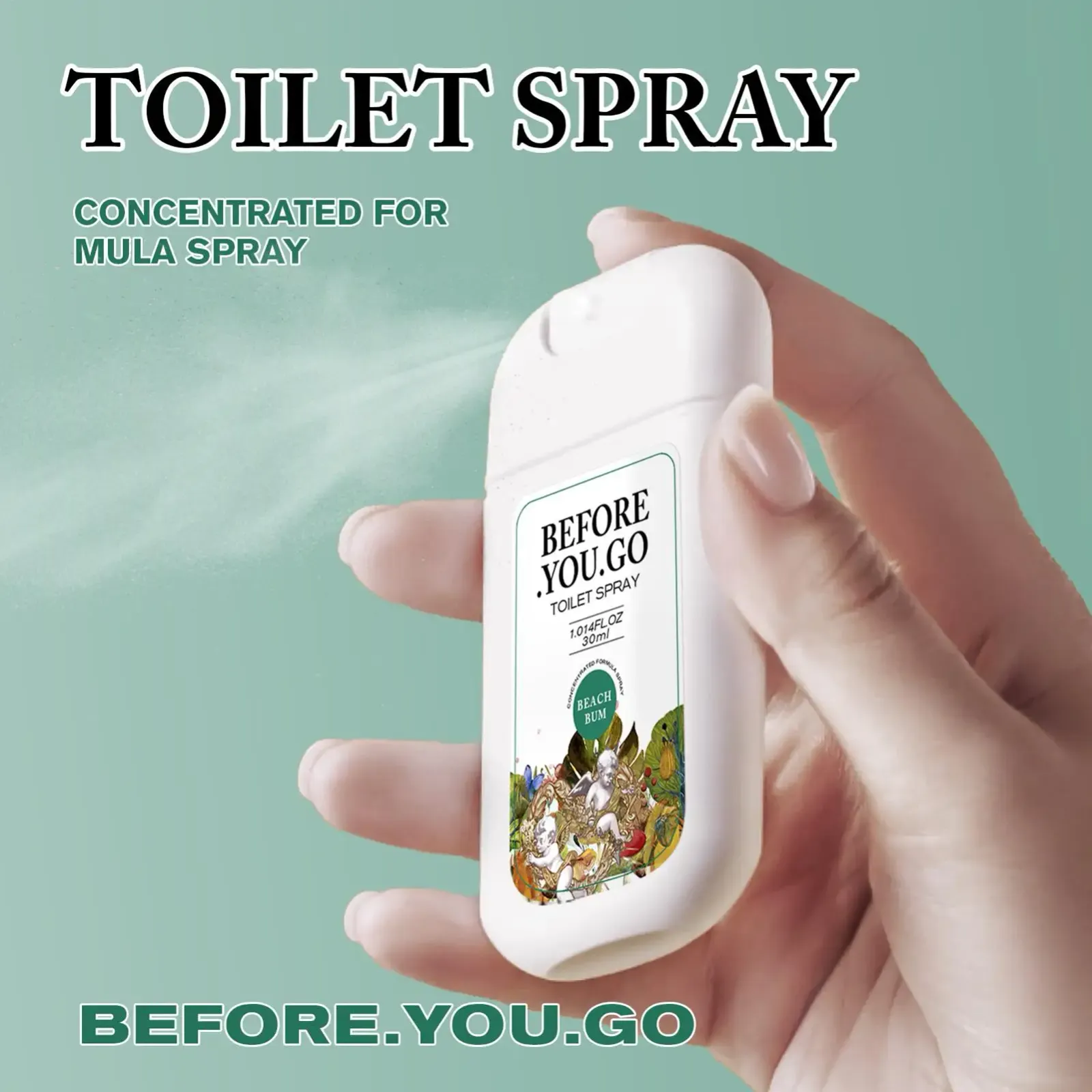 Spray désodorisant pour toilettes, design compact