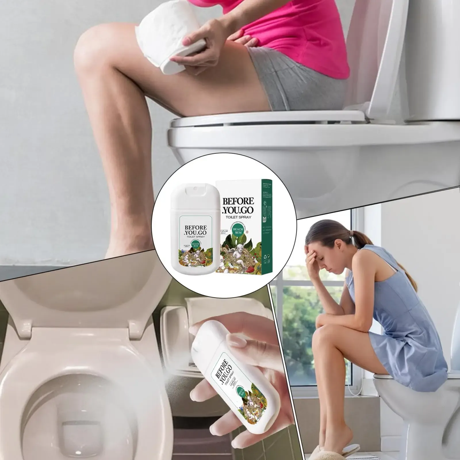 Spray désodorisant pour toilettes, en détail