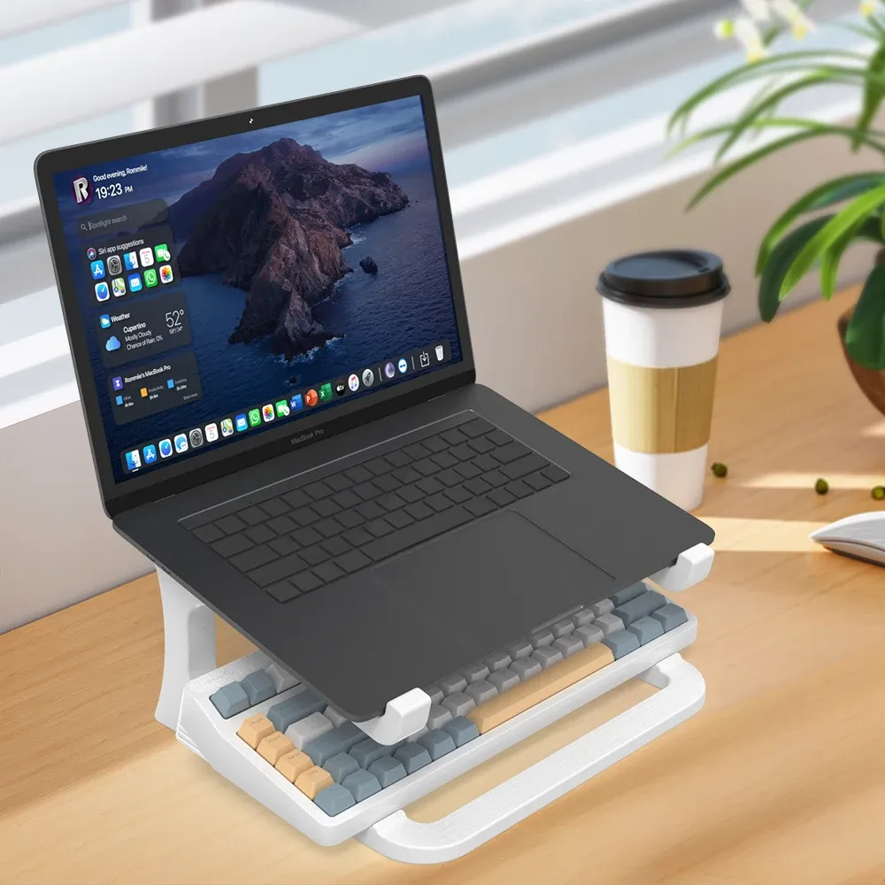 Support ergonomique pour ordinateur portable avec support clavier – Élévateur de bureau portable compatible MacBook, PC et tablette – Robuste 7