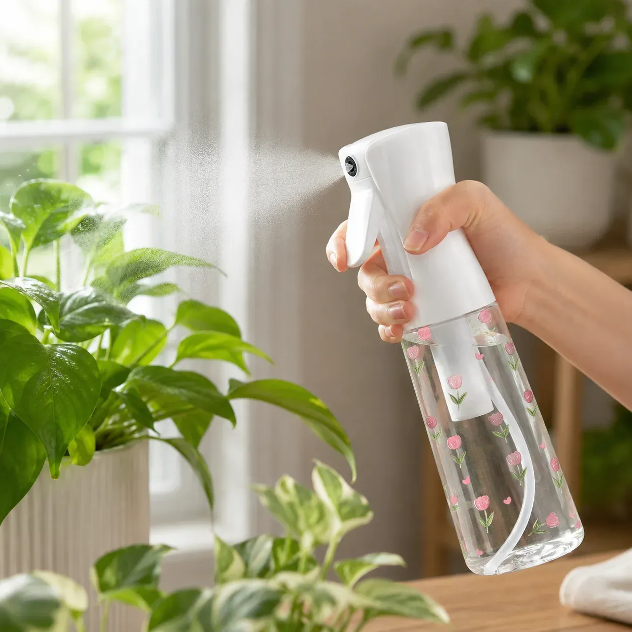 Vaporisateur à brume continue florale rechargeable, pulvérisateur d'eau à fine brume pour salon de coiffure, plantes, nettoyage et voyage 5