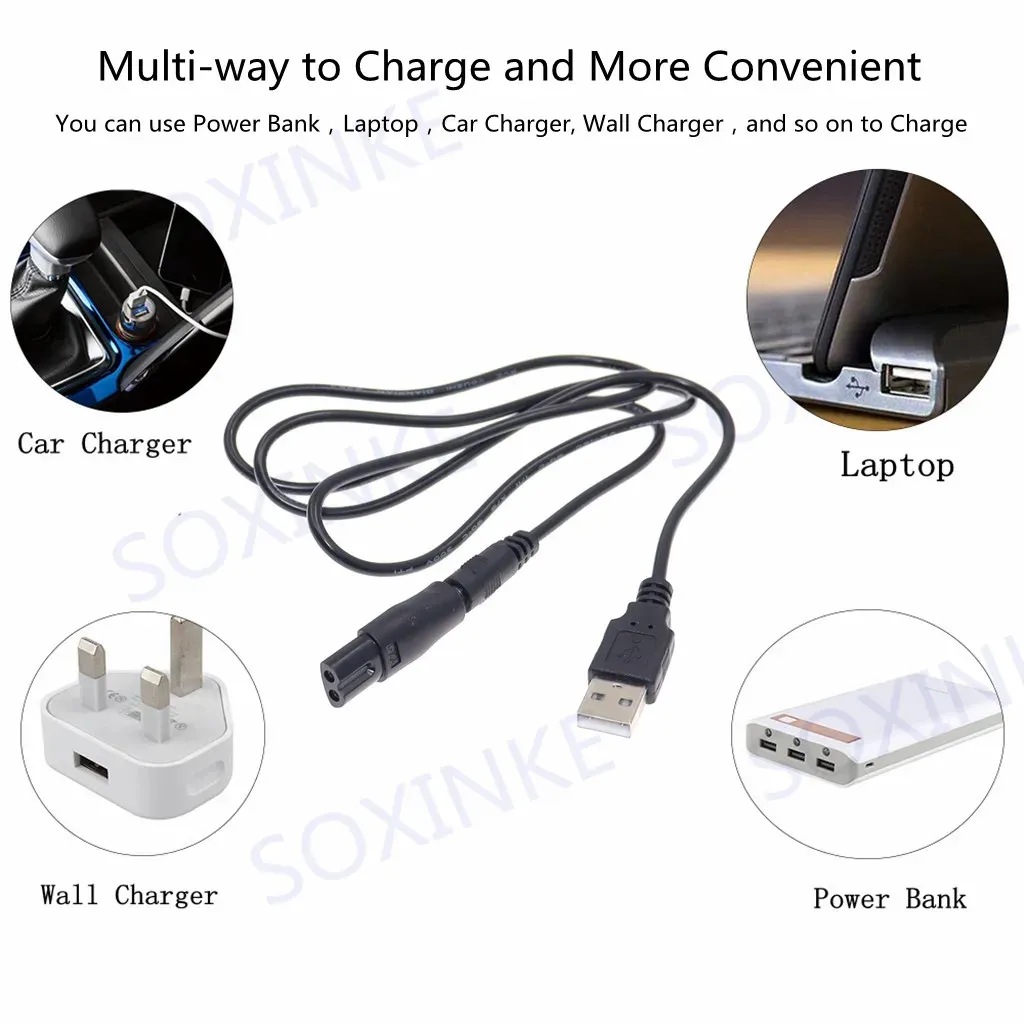 Câble d'alimentation USB 5 V de remplacement pour tondeuses à cheveux électriques, lot de 8 3