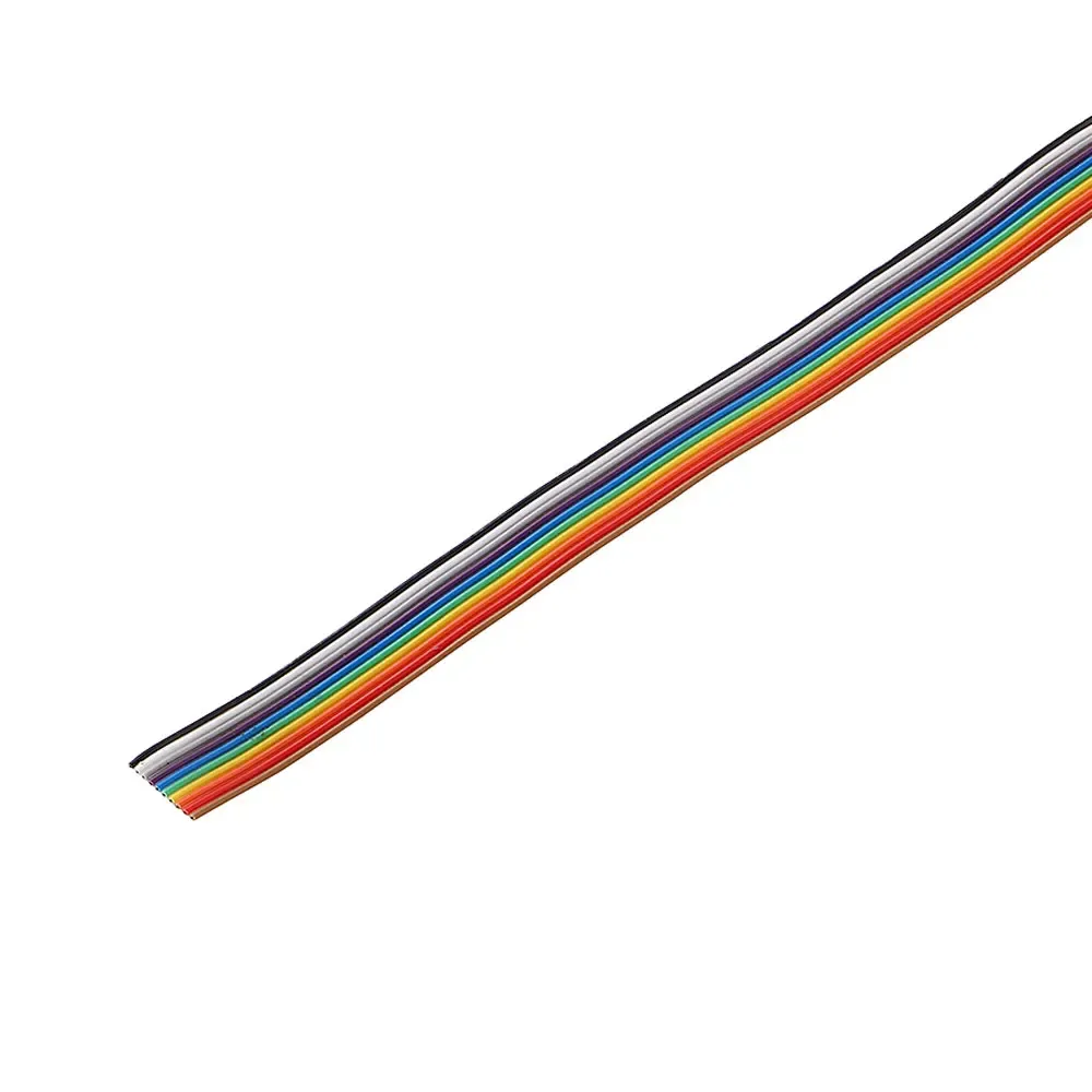 Câble en nappe multicolore, pas de 1/3/5 m, 6/8/10/16/18/20/26/34/40 broches, pas de 2,54 mm, connecteur IDC FC, fils DuPont arc-en-ciel 5
