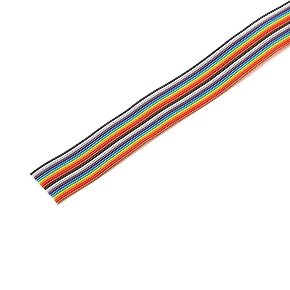 Câble en nappe multicolore, pas de 1/3/5 m, 6/8/10/16/18/20/26/34/40 broches, pas de 2,54 mm, connecteur IDC FC, fils DuPont arc-en-ciel 6