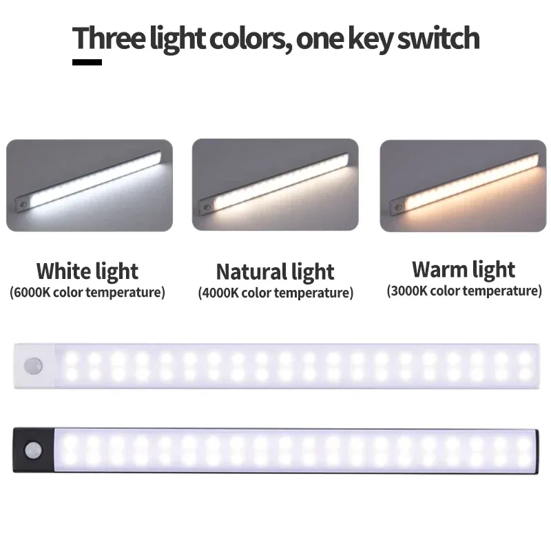 Veilleuse LED pour armoire rechargeable par USB avec capteur de mouvement, 30 cm / 40 cm / 50 cm 5