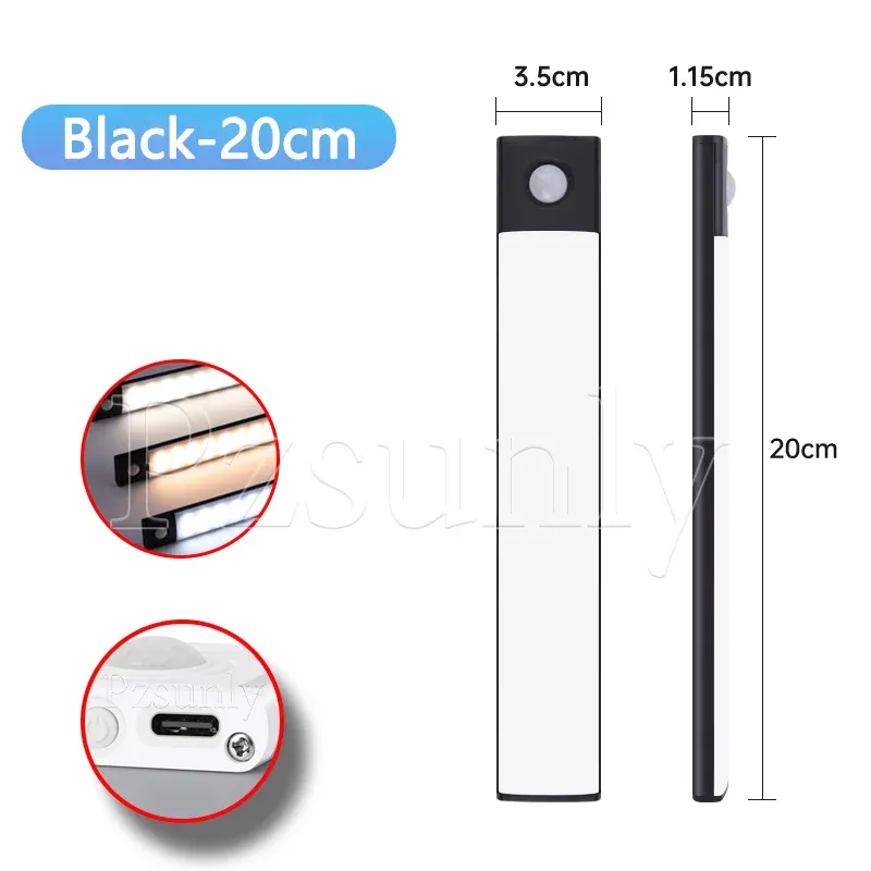 Veilleuse LED pour armoire rechargeable par USB avec capteur de mouvement, 30 cm / 40 cm / 50 cm 15