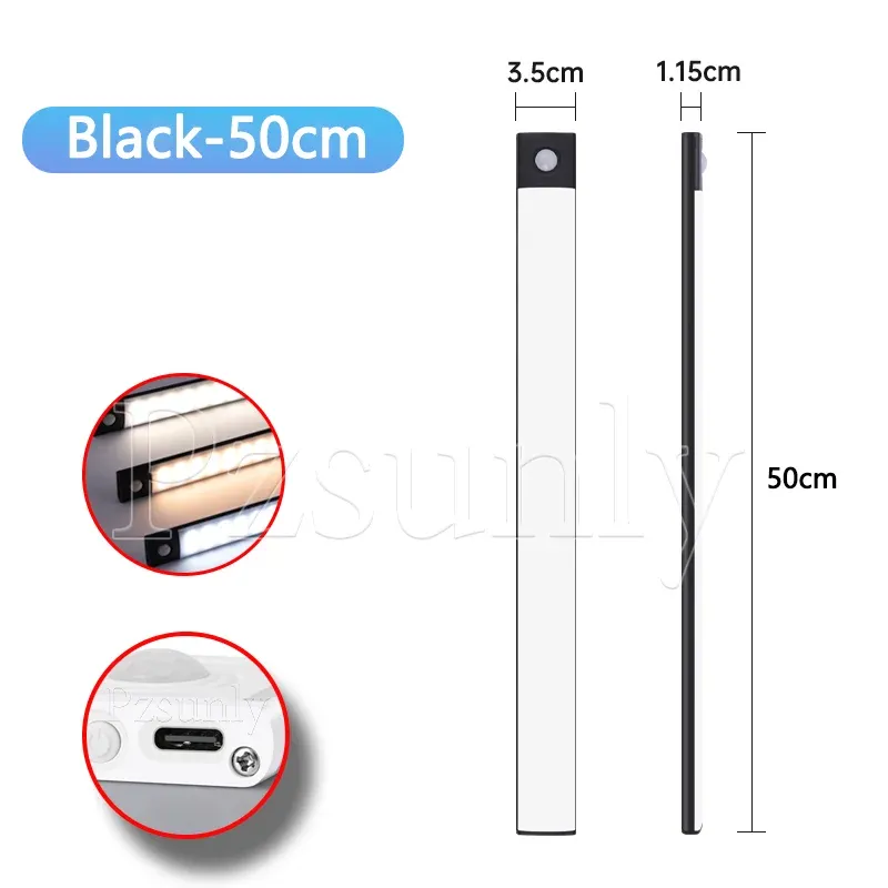 Veilleuse LED pour armoire rechargeable par USB avec capteur de mouvement, 30 cm / 40 cm / 50 cm 16