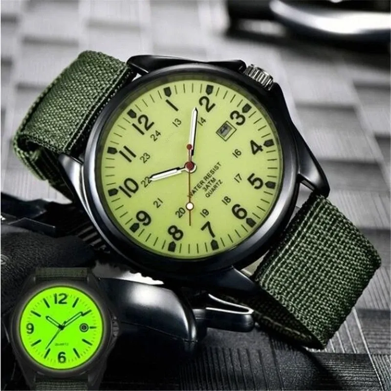 Montre à quartz pour homme de luxe, grand cadran, aiguilles lumineuses, étanche - Image 1