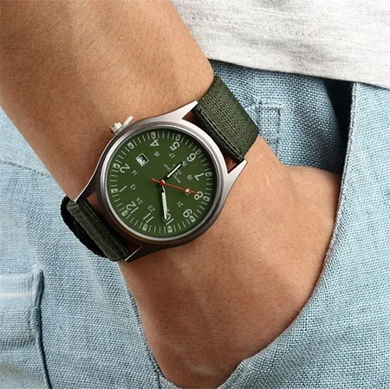 Montre à quartz pour homme de luxe, grand cadran, aiguilles lumineuses, étanche 4