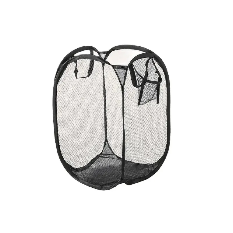 Panier à linge mural pliable en maille pour salle de bain 5