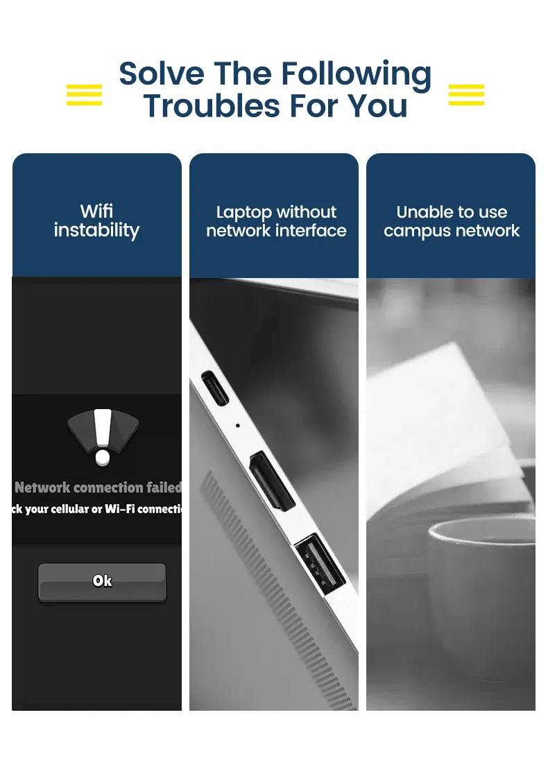 Hub USB Ethernet en situation d'utilisation