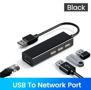 Adaptateur USB Ethernet RJ45 avec hub 3 ports USB 2.0 pour MacBook, Windows et PC 7