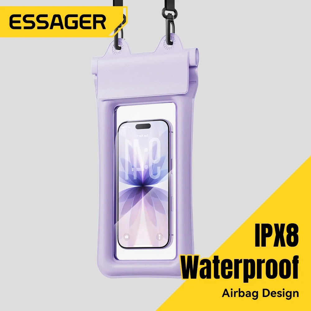 Étui étanche Essager pour téléphone, pochette de natation IPX8, pochette flottante, housse de protection pour téléphone, sports nautiques, compatible iPhone, Huawei et Xiaomi