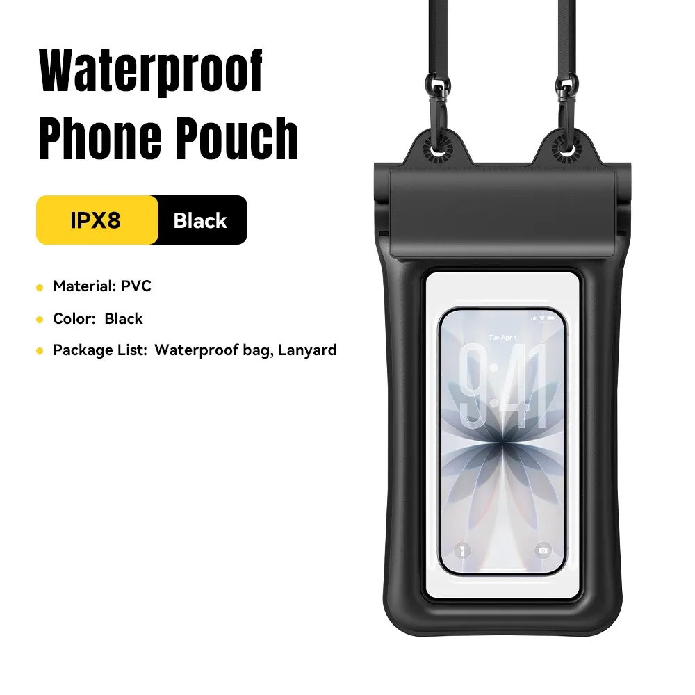 Étui étanche Essager pour téléphone, pochette de natation IPX8, pochette flottante, housse de protection pour téléphone, sports nautiques, compatible iPhone, Huawei et Xiaomi 9