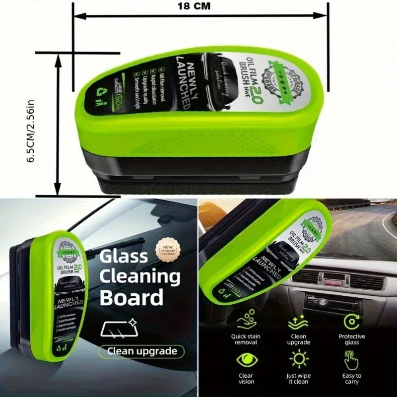 Brosse éponge de nettoyage pour vitres de voiture, dissolvant de film gras pour pare-brise, nettoyant intérieur de pare-brise avant, nouveau 4