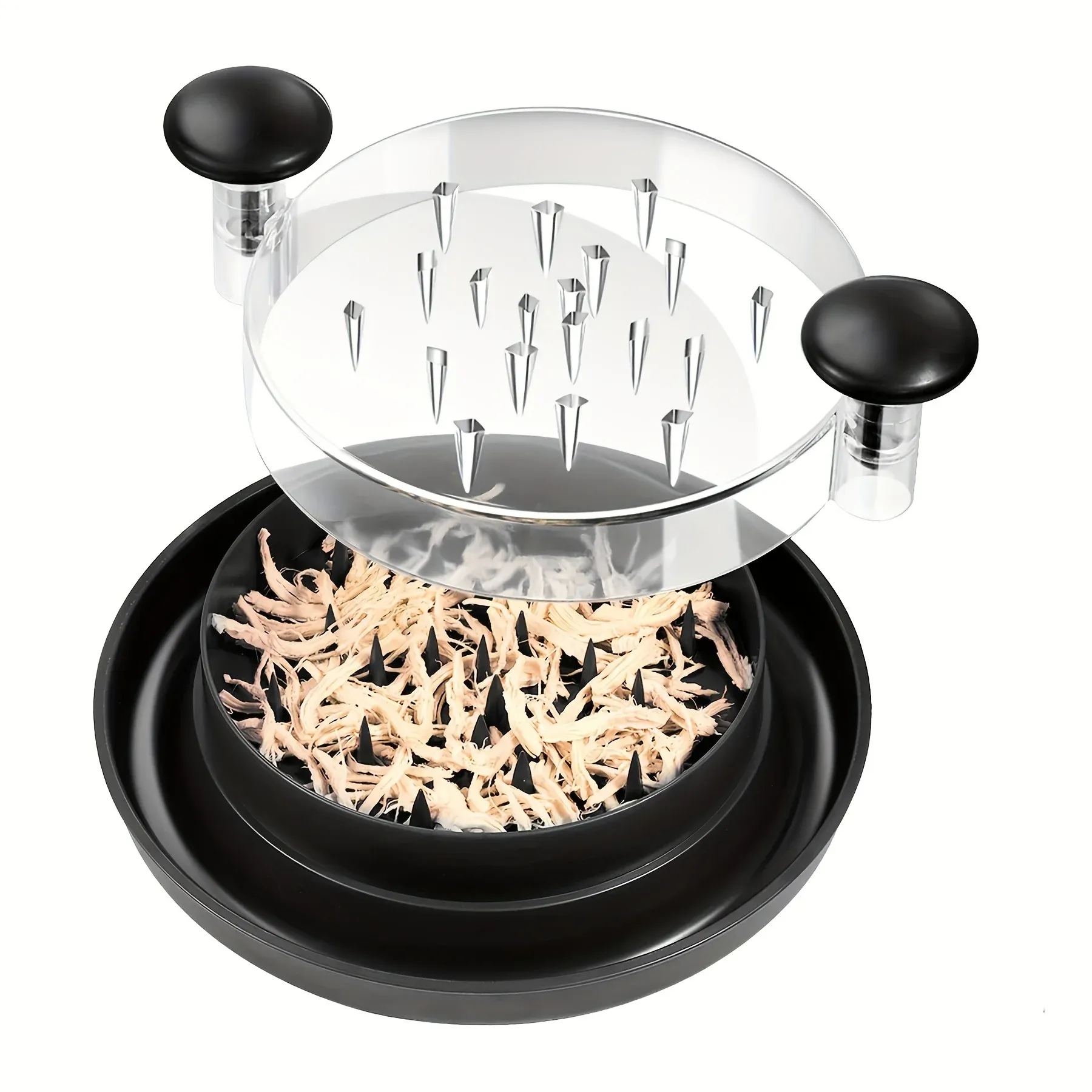 Broyeur à viande rotatif avec couvercle transparent, grand modèle antidérapant pour poulet, bœuf, chou et légumes