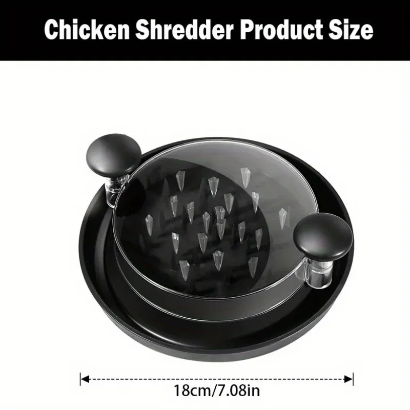 Broyeur à viande rotatif avec couvercle transparent, grand modèle antidérapant pour poulet, bœuf, chou et légumes 2