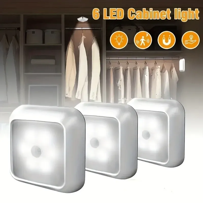 Lampe LED à détecteur de mouvement fonctionnant sur piles, pour WC, chevet et couloir 1