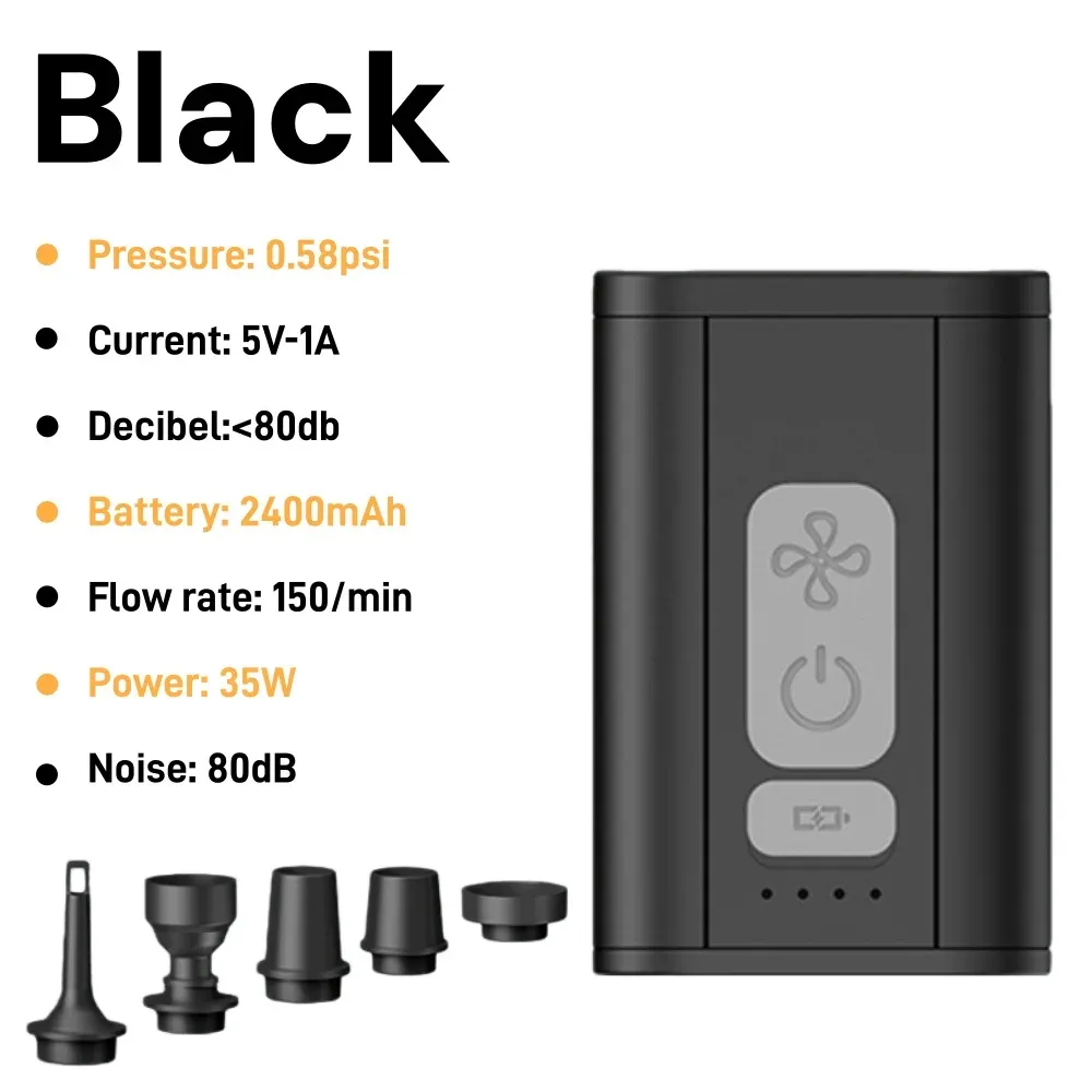 Mini pompe à air portable avec batterie rechargeable USB 1300 mAh, pour gonflage et dégonflage de flotteurs de piscine, matelas pneumatiques et sacs de rangement sous vide 8