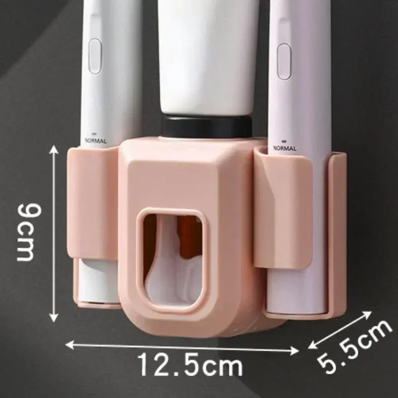 Porte-brosses à dents mural double, support sans perçage, accessoires de salle de bain 6