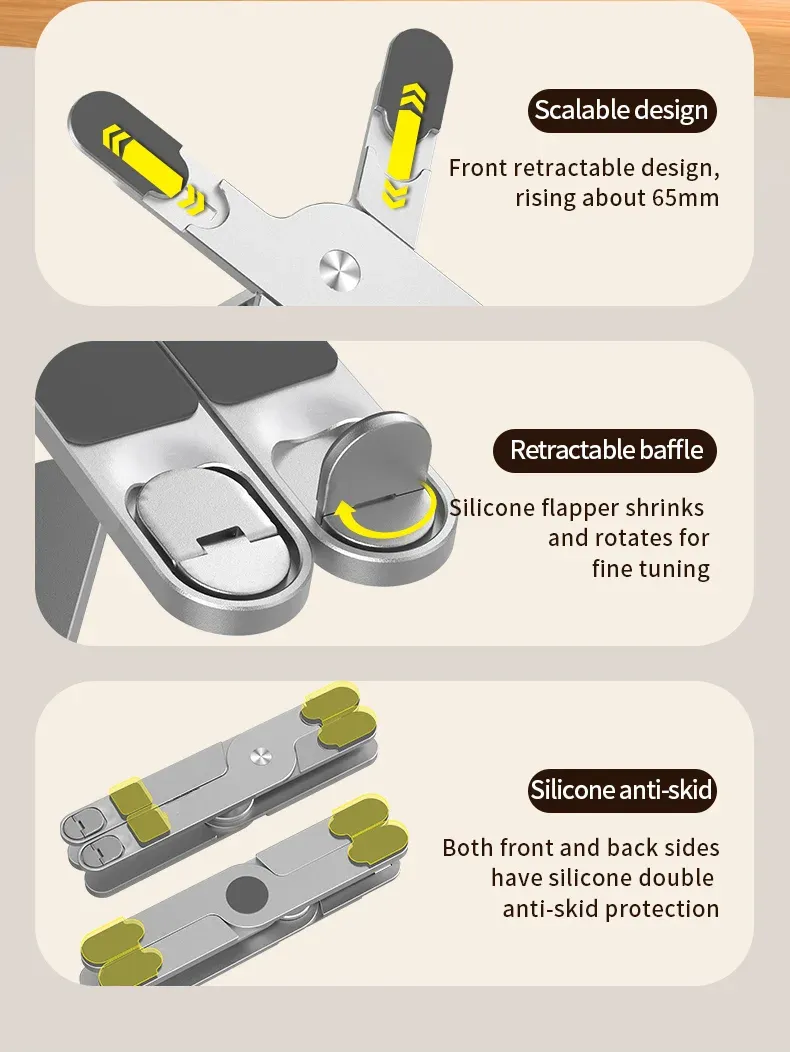Support ergonomique en aluminium