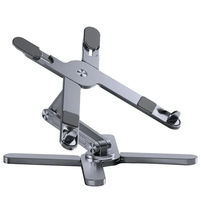Support pliable à 360° pour ordinateur portable, support rotatif en alliage d'aluminium avec dissipation thermique, support de livre et tablette portable 8