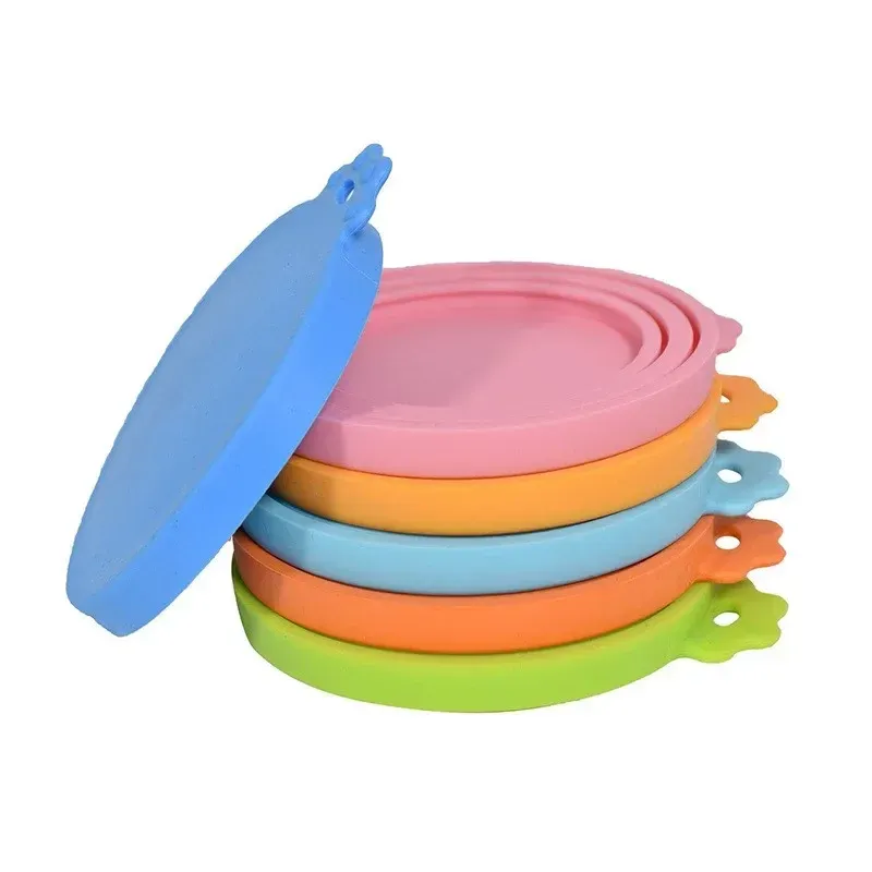 Couvercle réutilisable en silicone sans BPA pour boîtes de nourriture pour chiens et chats 2