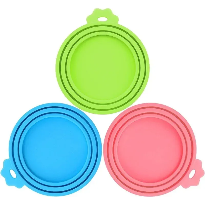 Couvercle réutilisable en silicone sans BPA pour boîtes de nourriture pour chiens et chats 4