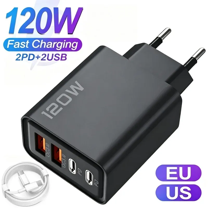 Station de charge rapide USB-C 4 ports 120W