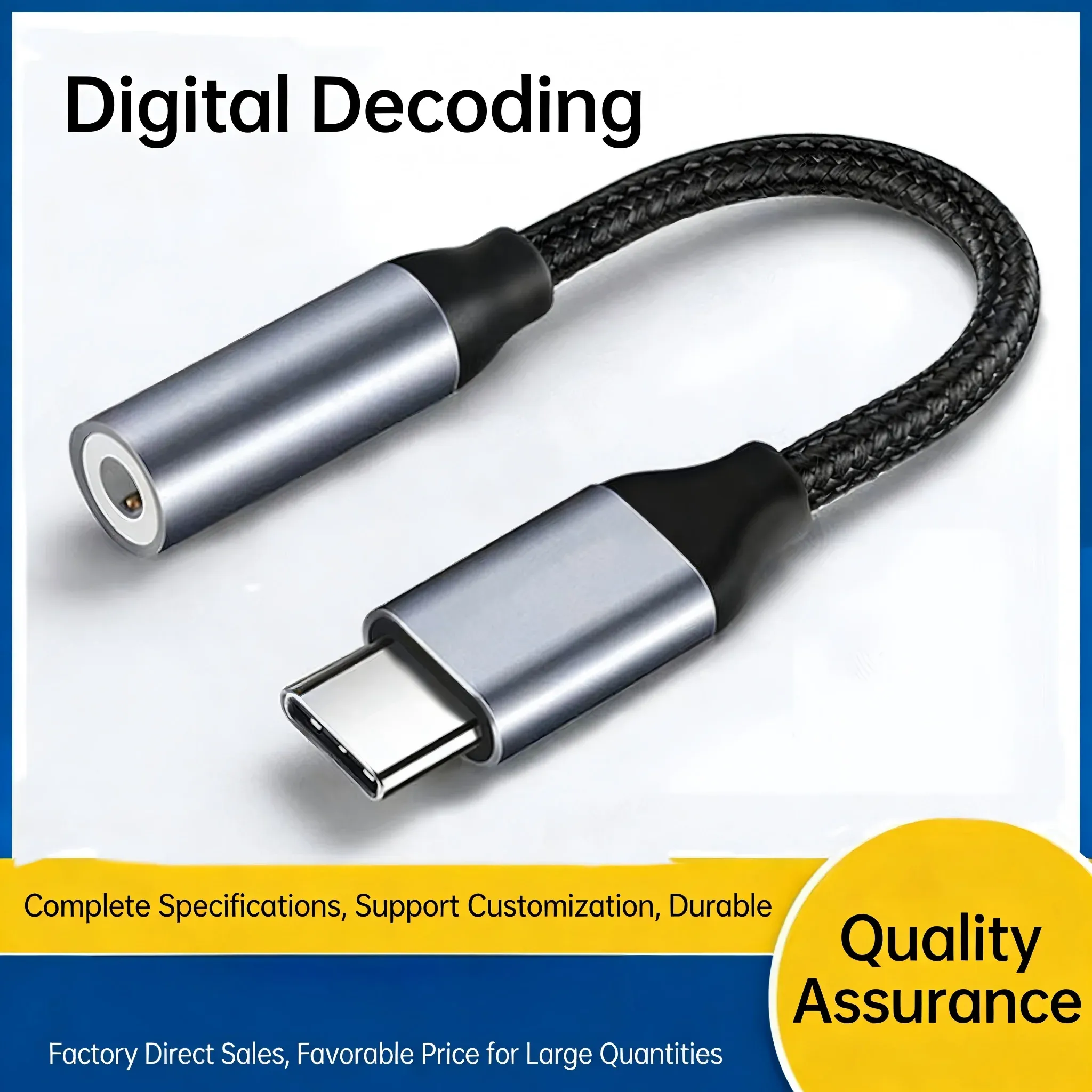 Adaptateur USB-C vers prise jack 3,5 mm, câble audio auxiliaire compatible Samsung, Huawei, Xiaomi, iPad Pro, iPhone et OnePlus